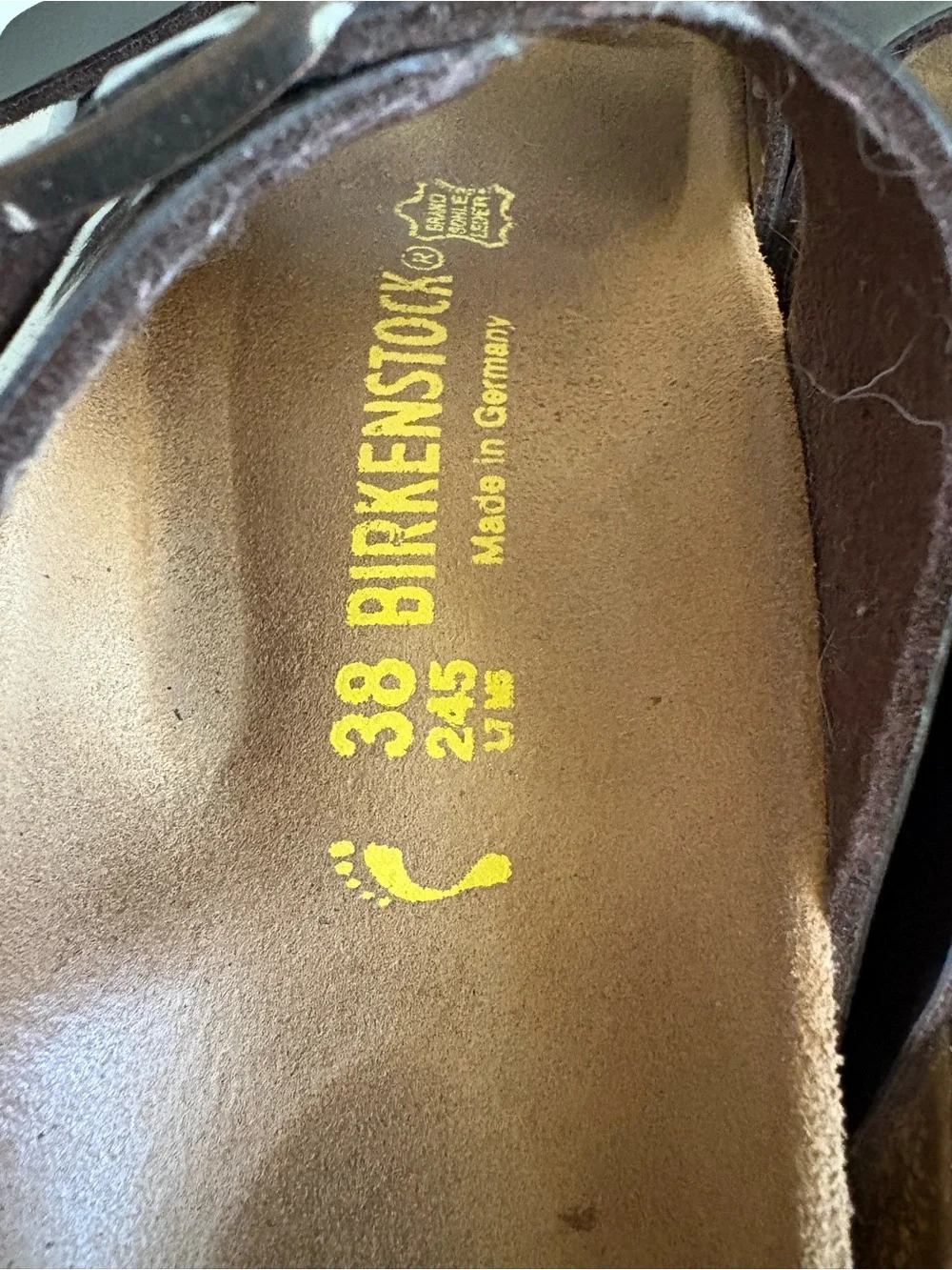 Birkenstock Arizona Patent Dark Brown Leather Sandals Size 38 US 7.5-8